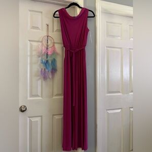 Gilli Magenta Sleeveless Maxi Dress with Waist Tie